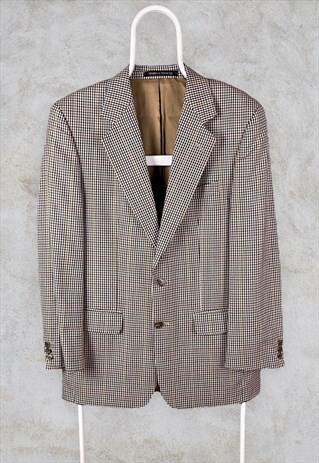 VINTAGE ST MICHAEL TWEED BLAZER WOOL HOUNDSTOOTH MEDIUM