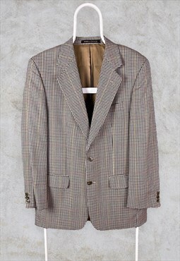 Vintage St Michael Tweed Blazer Wool Houndstooth Medium