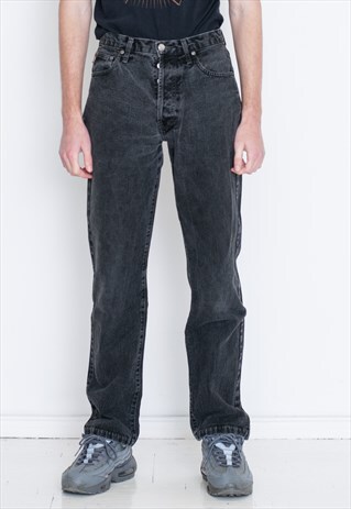 VINTAGE GREY HIGH WAIST RETRO DENIM JEANS