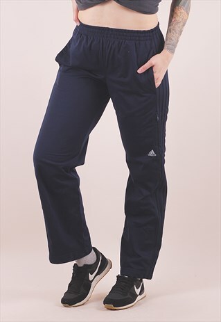 blue adidas jogging bottoms