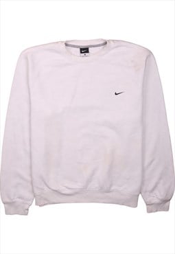 Vintage 90's Nike Sweatshirt Swoosh Crew Neck White Large