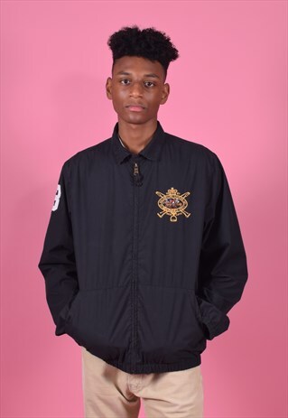 VINTAGE POLO RALPH LAUREN BLACK LIGHTWEIGHT JACKET