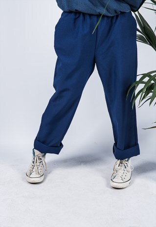 VINTAGE 1990S HIGH-WAISTED TROUSER IN BLUE