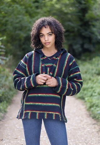 BAJA HOODIE HIPPIE JUMPER MEXICO LADIES SWEATER GIRLS UNISEX