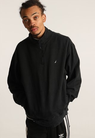 VINTAGE NAUTICA EMBROIDERED LOGO 1/4 ZIP SWEATSHIRT