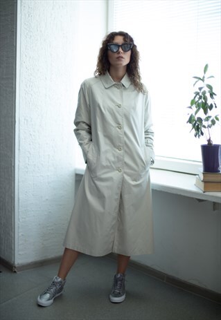 VINTAGE 80'S BEIGE TRENCH COAT