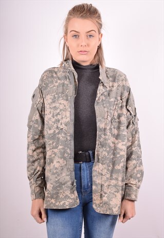 WOMENS VINTAGE ARMY JACKET XL GREEN 90S
