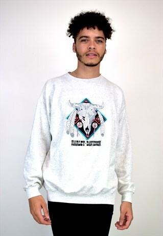 VINTAGE 90'S HARLEY-DAVIDSON SWEATSHIRT WITH TASSEL DETAIL
