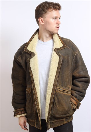 VINTAGE AVIATOR SUEDE SHEEPSKIN JACKET