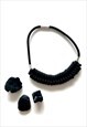 Art Deco Black Knotted Rope Necklace 