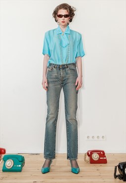 Vintage 90s charming blue straight jeans