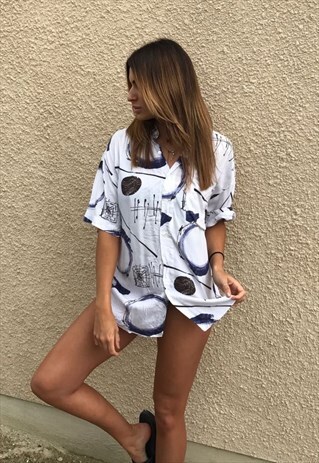 PATTERNED OVERSIZED RETRO VINTAGE UNISEX FESTIVAL SHIRT