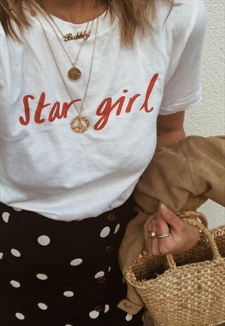 STAR GIRL SLOGAN T SHIRT