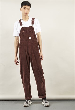 VINTAGE 90'S RIFLE BURGUNDY CORDUROY DUNGAREES
