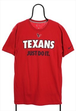 Nike NFL Vintage Red Houston Texans Sports TShirt Mens