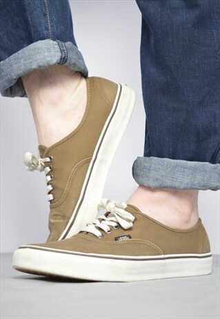 VINTAGE 90S VANS BROWN SKATE SHOES TRAINERS SNEAKERS GRUNGE