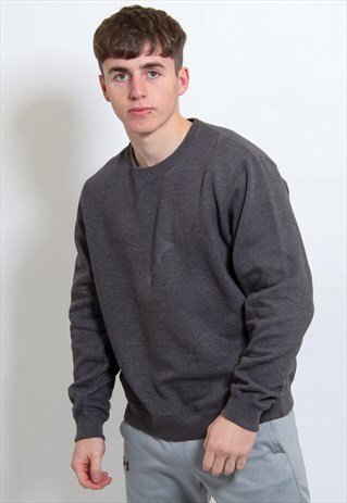 VINTAGE IZOD LOGO SWEATSHIRT IN GREY LARGE