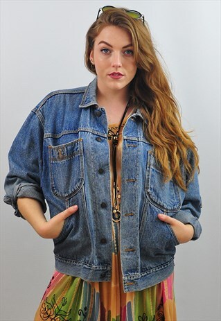 VINTAGE 90S BLUE OVERSIZED DENIM JACKET