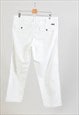 VINTAGE 00S LINEN TROUSERS IN WHITE