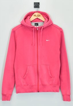 Vintage Women's Nike Zip Up Hooded Sweatshirt Pink XXSmall 