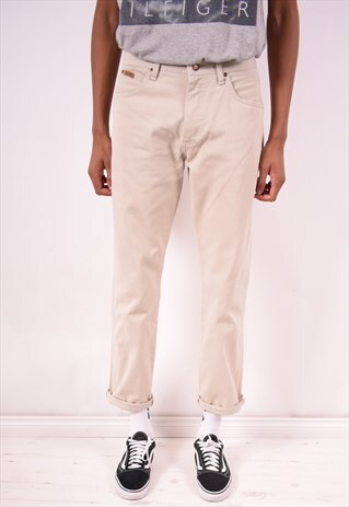 WRANGLER MENS VINTAGE JEANS W31 L31 BEIGE 90S