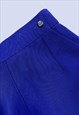 VINTAGE GIANNI VERSACE BLUE HIGH WAIST WOOL SKIRT 