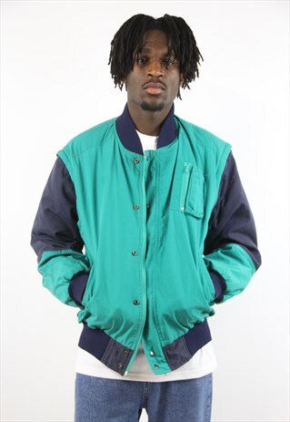 VINTAGE GREEN 90'S BOMBER JACKET