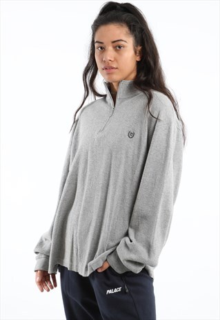 90S CHAPS EMBROIDERED LOGO 1/4 ZIP SWEATSHIRT