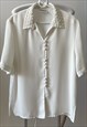 SHORT SLEEVE WHITE EMBROIDERED BLOUSE, OFFICE BLOUSE