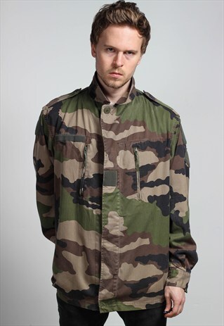 VINTAGE ARMY MILITARY CAMO JACKET