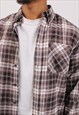 VINTAGE MEN'S VILLAND BROWN CHECK CORDUROY SHIRT