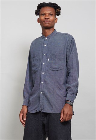 VINTAGE 70'S MONOCHROME LEVI'S BAND COLLAR SHIRT