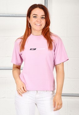 Vintage Reebok T-Shirt in Pink Short Sleeve Tee Small