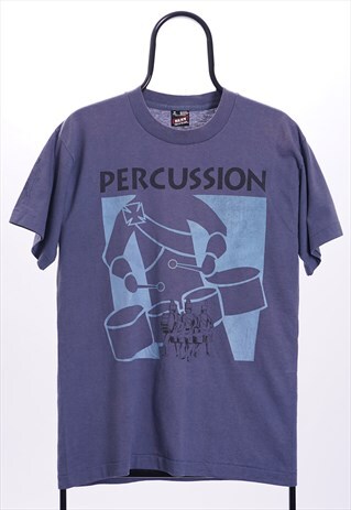 VINTAGE BLUE SINGLE STITCH PERCUSSION TSHIRT