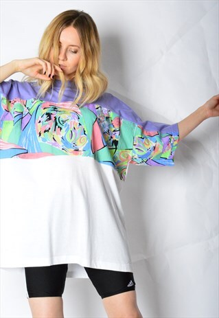 VINTAGE 80S COLOURFUL FESTIVAL T-SHIRT