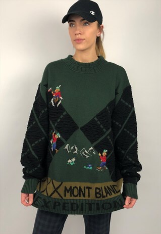 VINTAGE 80S CARLO COLUCCI JUMPER SWEATER MONT BLANC TOP KNIT
