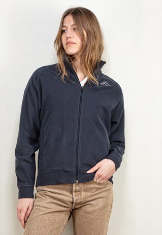 VINTAGE 90'S WOMEN KAPPA FULL ZIP FLEECE IN BLUE