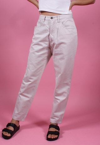MOSCHINO WHITE CROPPED MOM JEANS