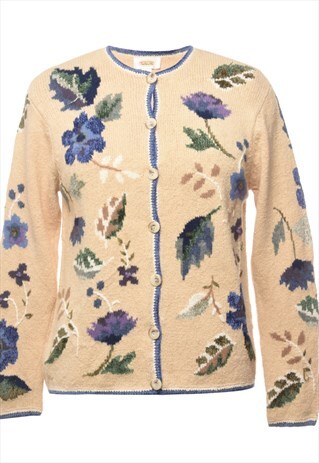 VINTAGE TALBOTS FLORAL CARDIGAN - L
