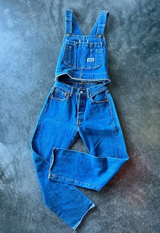 REWORKED LEVI'S JEANS WITH OVERALL TOP ATTACHED 