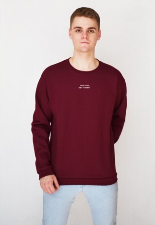 BURGUNDY MAKE MONEY, GET TURNT (WHITE) SWEATSHIRT
