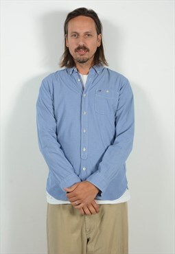 Vintage 90s Tommy Hilfiger Shirt in Blue Size M