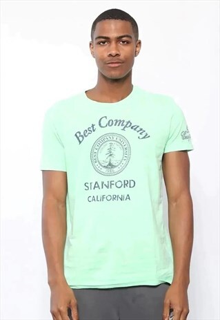 VINTAGE BEST COMPANY PRINT LOGO T-SHIRT GREEN
