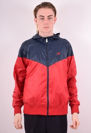 NIKE MENS VINTAGE JACKET LARGE RED 90S