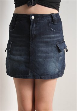 Vintage Y2K Denim Mini Skirt Blue W30'