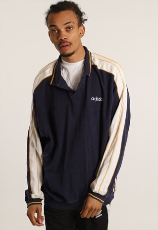 VINTAGE ADIDAS EMBROIDERED SPELL OUT SWEATSHIRT