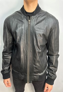 Vintage True Religion real leather bomber jacket 