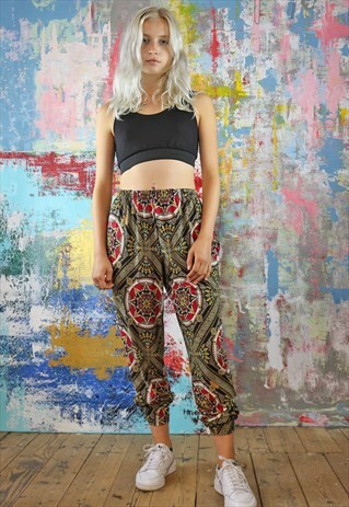 Silky Kaleidoscope  Print Joggers