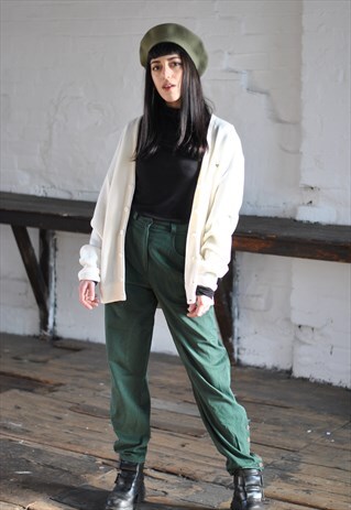 80S CHEMISE LACOSTE GRUNGE CARDIGAN