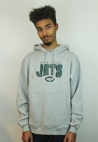 REEBOK / NEW YORK JETS GREY HOODIE, SMALL